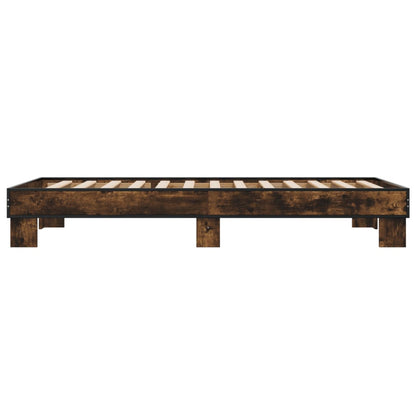 Cadre de lit sans matelas chêne fumé 75x190 cm