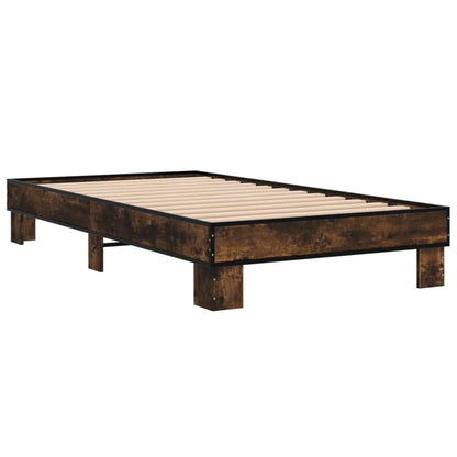 Cadre de lit sans matelas chêne fumé 75x190 cm