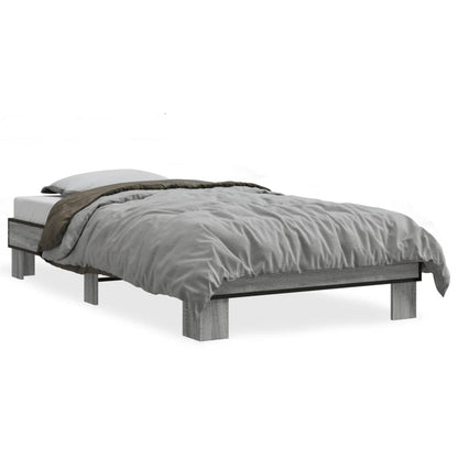 Cadre de lit sans matelas sonoma gris 75x190 cm