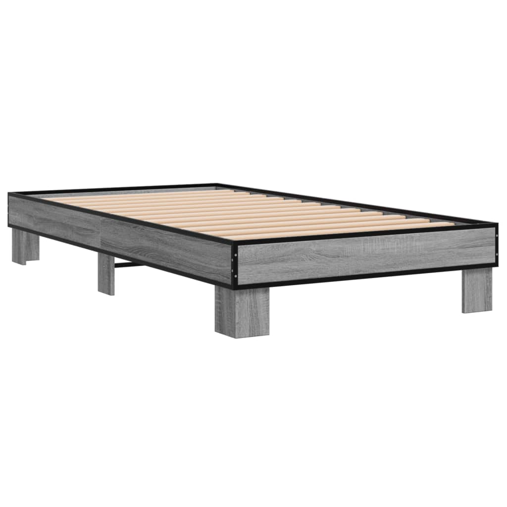 Cadre de lit sans matelas sonoma gris 75x190 cm