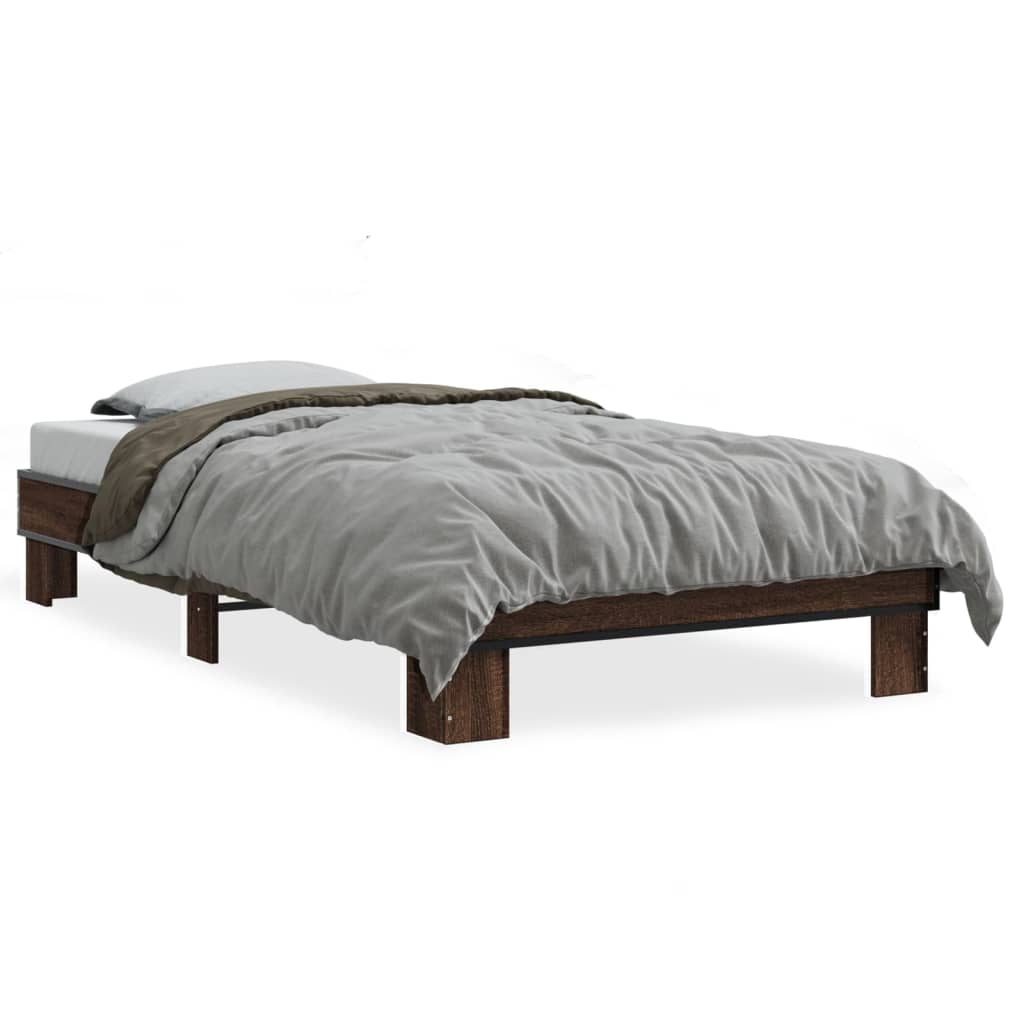 Cadre de lit sans matelas chêne marron 75x190 cm