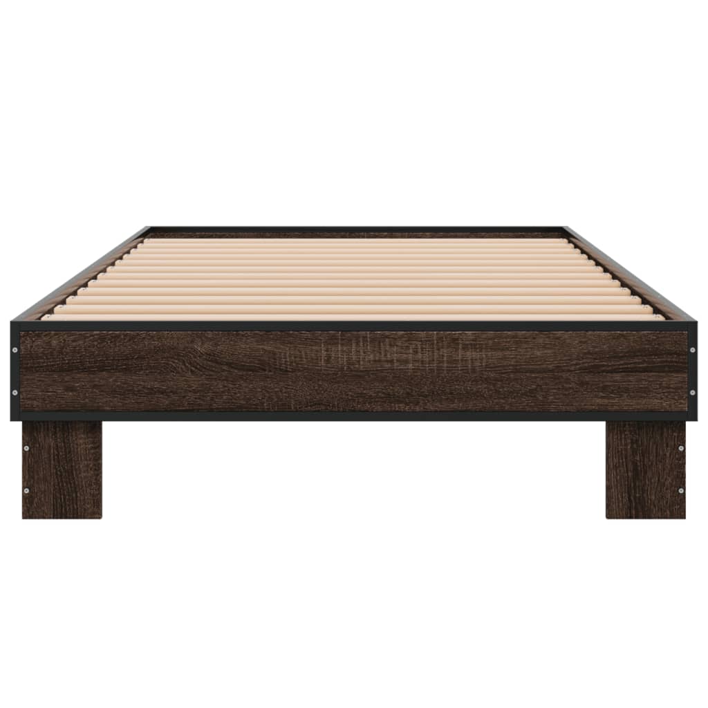 Cadre de lit sans matelas chêne marron 75x190 cm