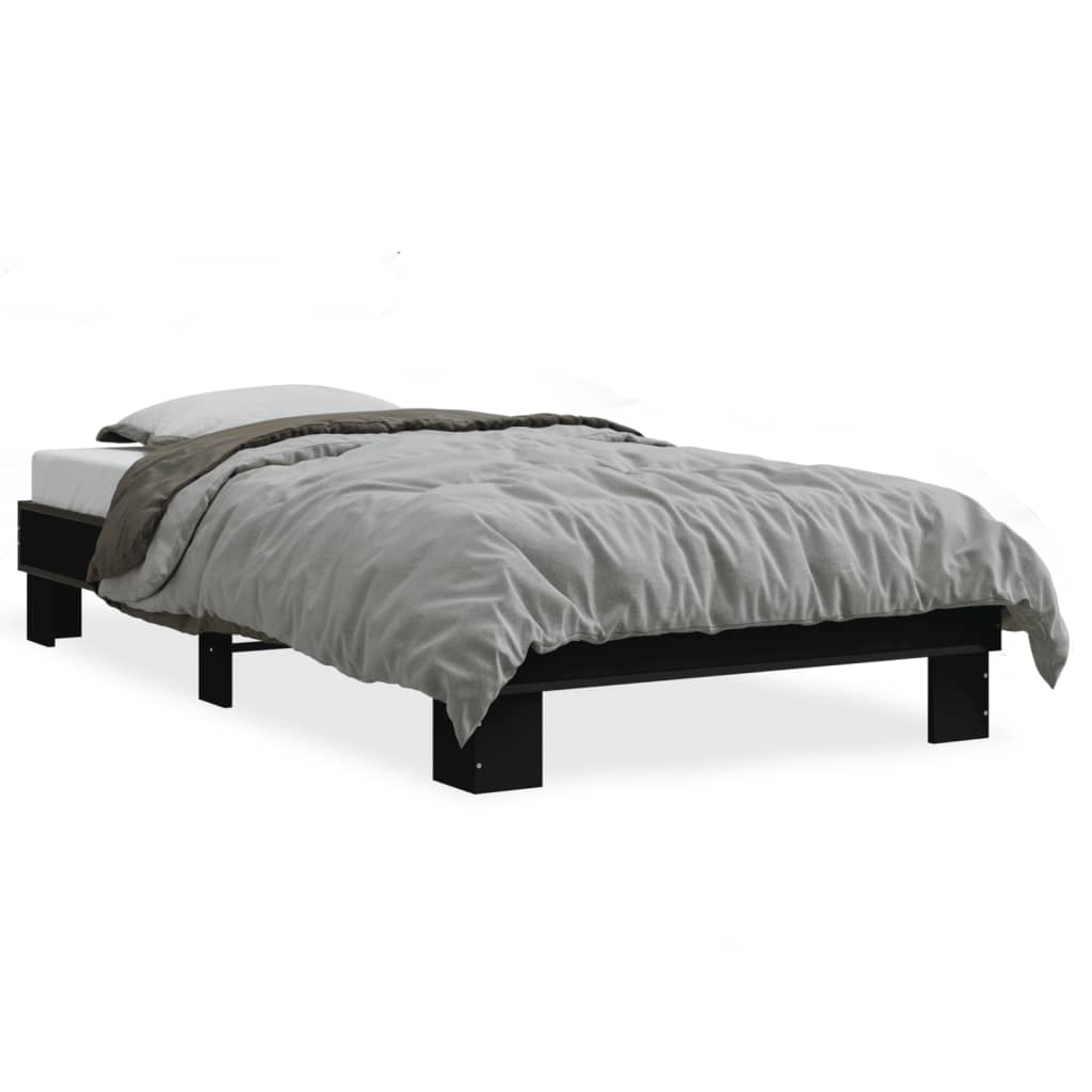 Cadre de lit sans matelas noir 90x190 cm