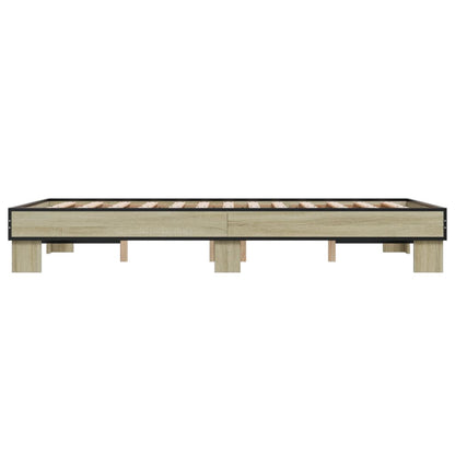 Cadre de lit sans matelas chêne sonoma 120x190 cm