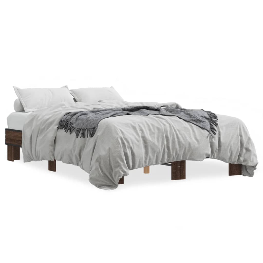 Cadre de lit sans matelas chêne marron 120x190 cm