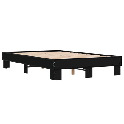 Cadre de lit sans matelas noir 135x190 cm