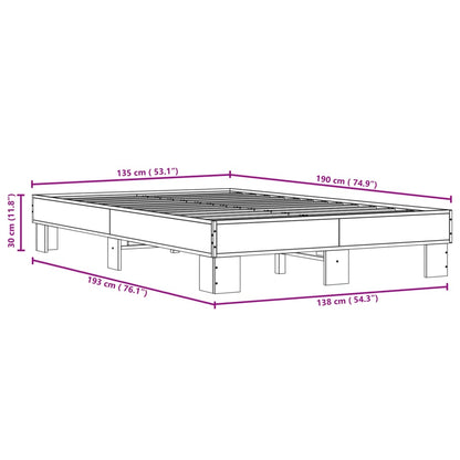 Cadre de lit sans matelas noir 135x190 cm