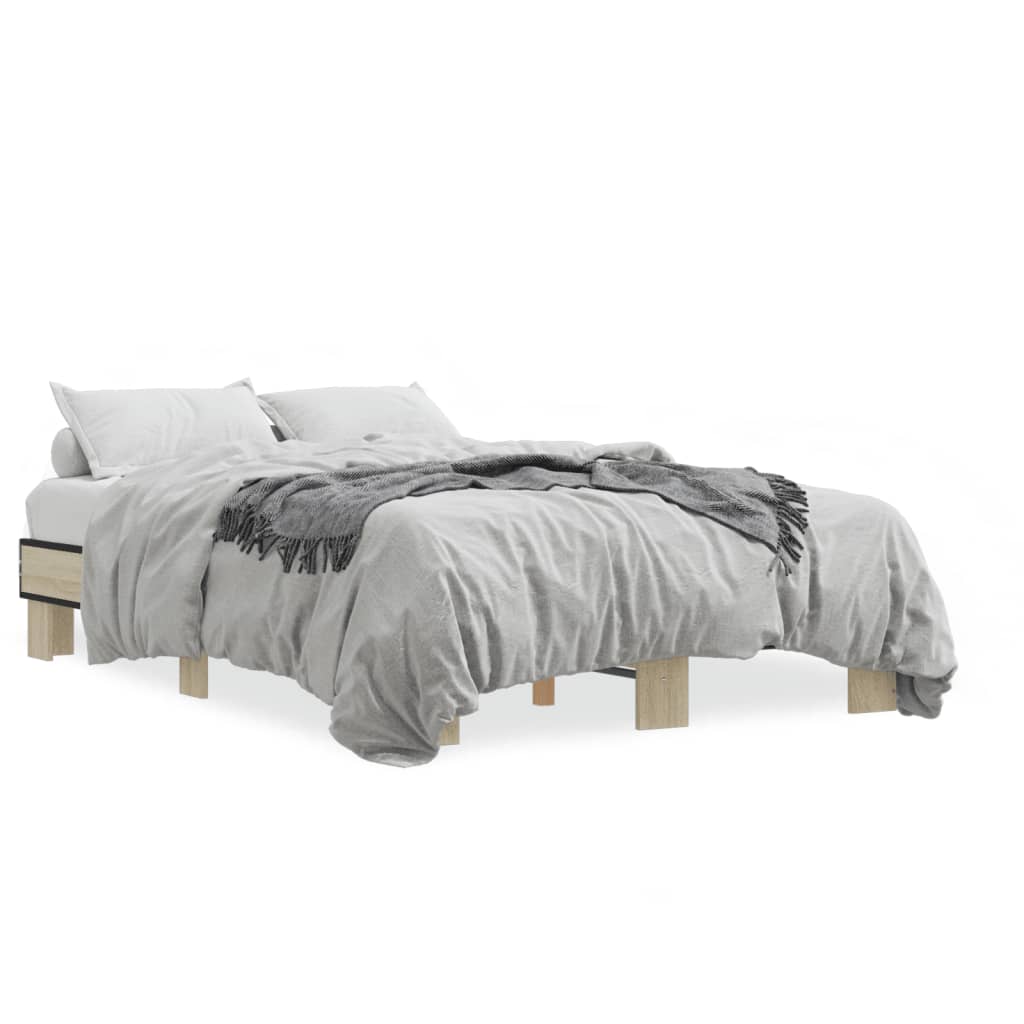 Cadre de lit sans matelas chêne sonoma 135x190 cm