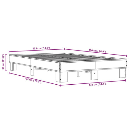 Cadre de lit sans matelas chêne sonoma 135x190 cm