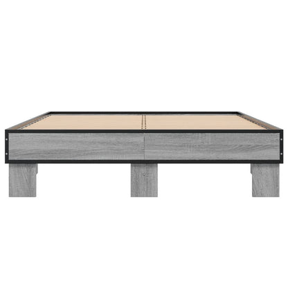 Cadre de lit sans matelas sonoma gris 135x190 cm