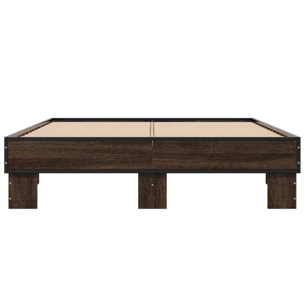 Cadre de lit sans matelas chêne marron 135x190 cm