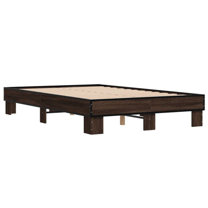 Cadre de lit sans matelas chêne marron 135x190 cm