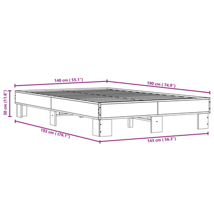 Cadre de lit sans matelas chêne marron 140x190 cm