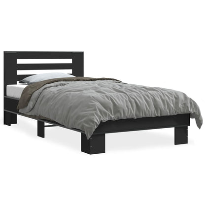 Cadre de lit sans matelas noir 90x190 cm