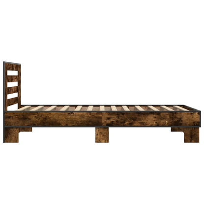 Cadre de lit sans matelas chêne fumé 90x190 cm