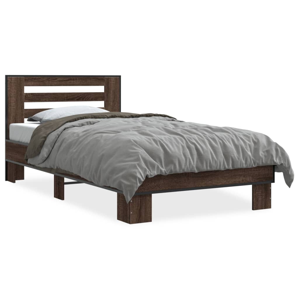 Cadre de lit sans matelas chêne marron 90x190 cm