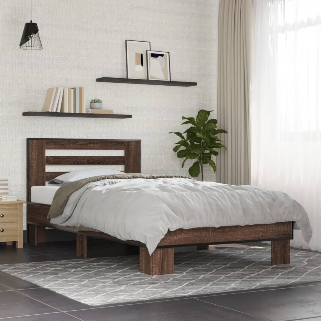 Cadre de lit sans matelas chêne marron 90x190 cm