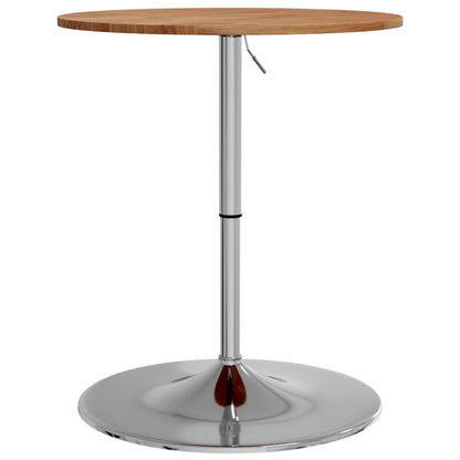 Table de bar marron clair Ø60x89,5 cm bois massif de chêne