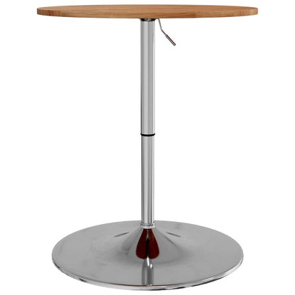 Table de bar marron clair Ø60x89,5 cm bois massif de chêne