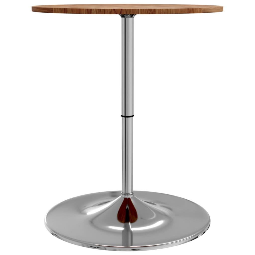 Table de bar marron clair Ø60x89,5 cm bois massif de chêne