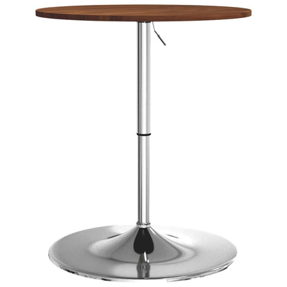 Table de bar marron foncé Ø60x89,5 cm bois massif de chêne