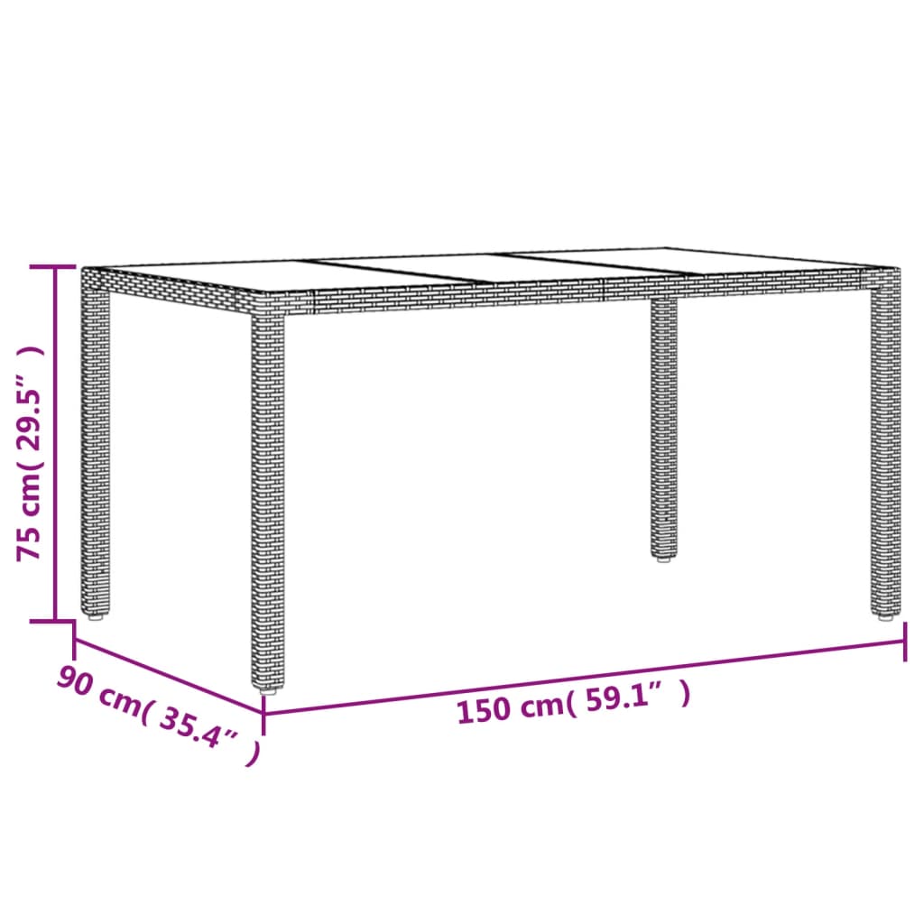 Ensemble à manger de jardin et coussins 5 pcs gris rotin verre