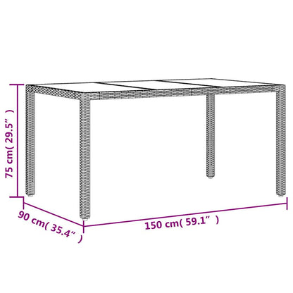 Ensemble à manger de jardin avec coussins 7 pcs rotin et verre