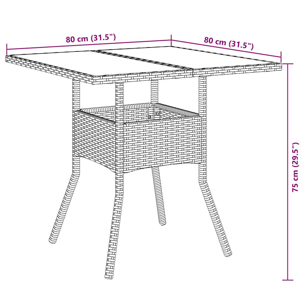 Ensemble à manger de jardin et coussins 5 pcs noir rotin verre