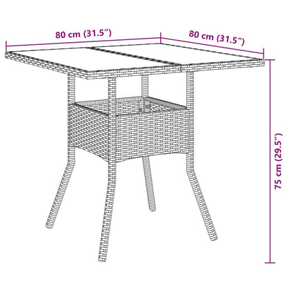 Ensemble à manger de jardin et coussins 5 pcs gris rotin verre