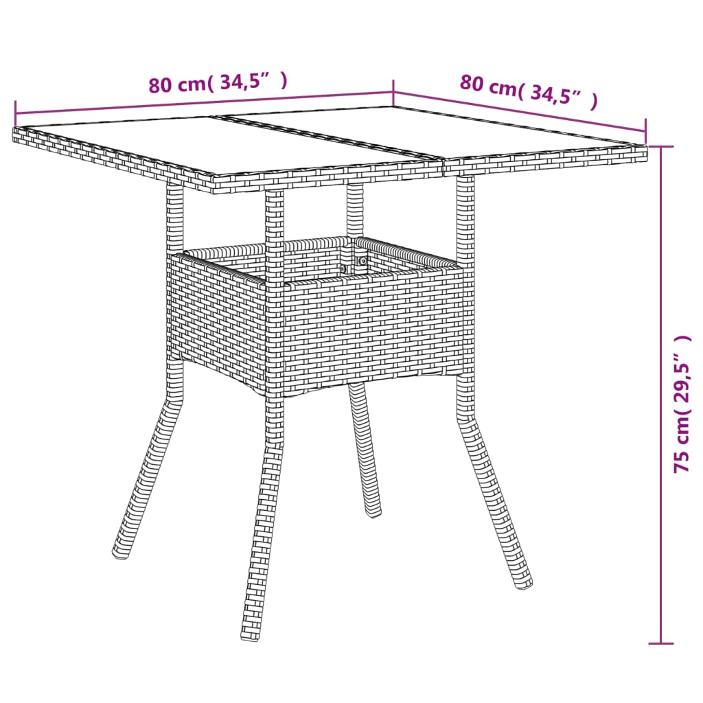 Ensemble à manger de jardin et coussins 5 pcs beige rotin verre