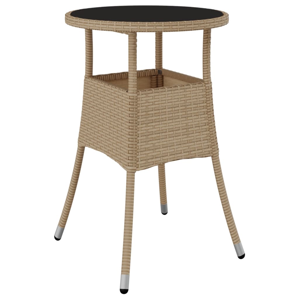 Ensemble à manger de jardin et coussins 5 pcs beige rotin verre