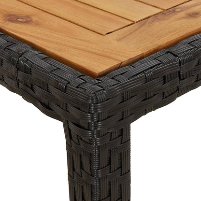 Ensemble à manger de jardin et coussins 5 pcs noir rotin acacia