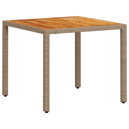 Ensemble à manger de jardin et coussins 5pcs beige rotin acacia