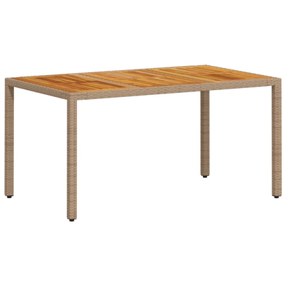 Ensemble à manger de jardin et coussins 5pcs beige rotin acacia