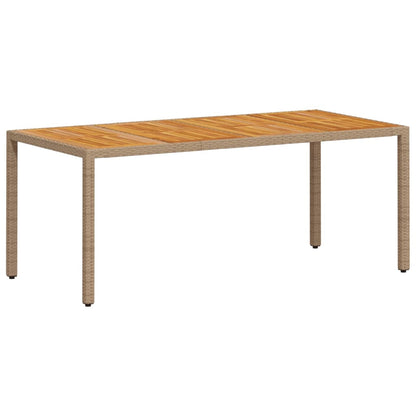 Ensemble à manger de jardin et coussins 7pcs beige rotin acacia