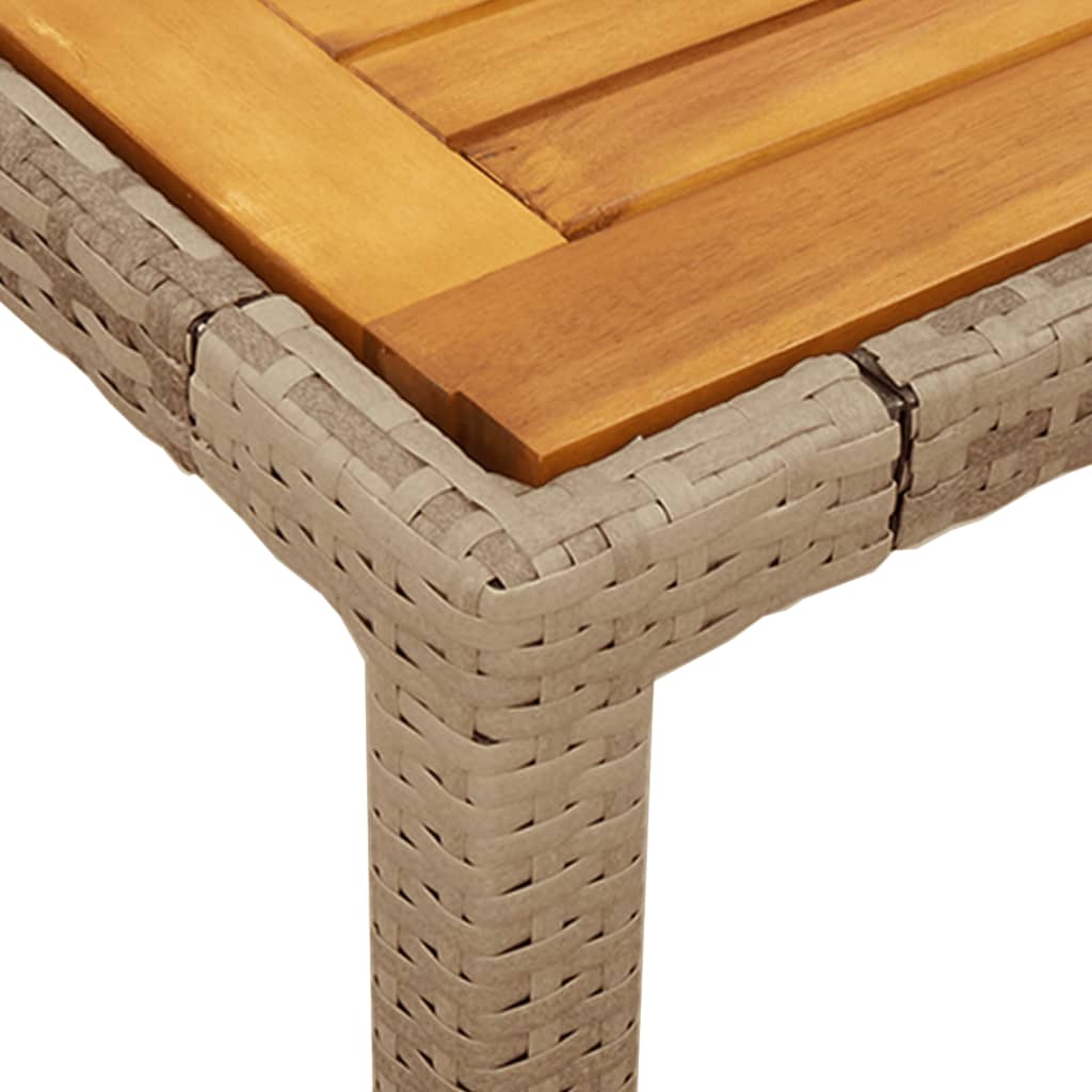 Ensemble à manger de jardin et coussins 9pcs beige rotin acacia