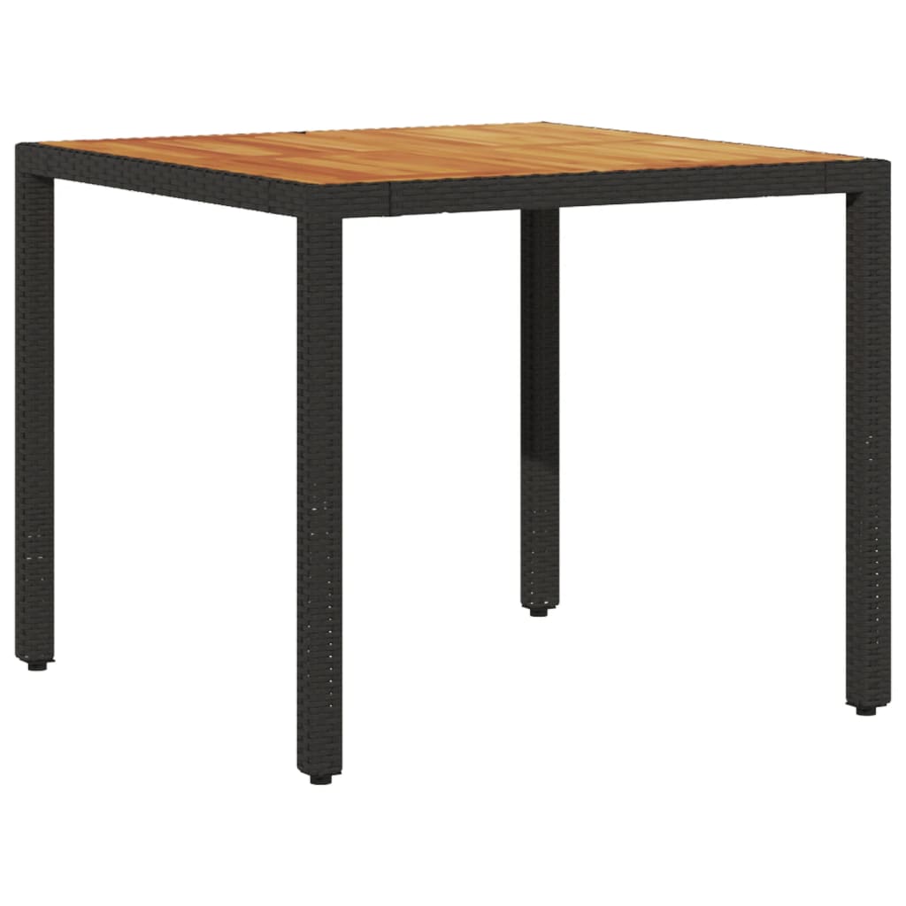 Ensemble à manger de jardin et coussins 3 pcs noir rotin acacia