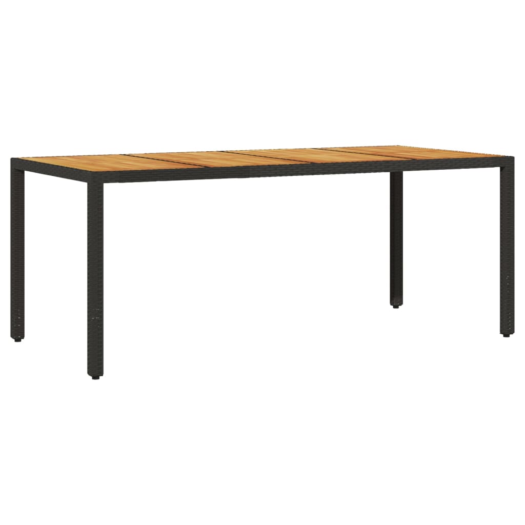 Ensemble à manger de jardin et coussins 9 pcs noir rotin acacia