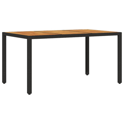 Ensemble à manger de jardin et coussins 7pcs noir rotin acacia