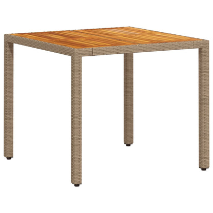 Ensemble à manger de jardin et coussins 3pcs beige rotin acacia