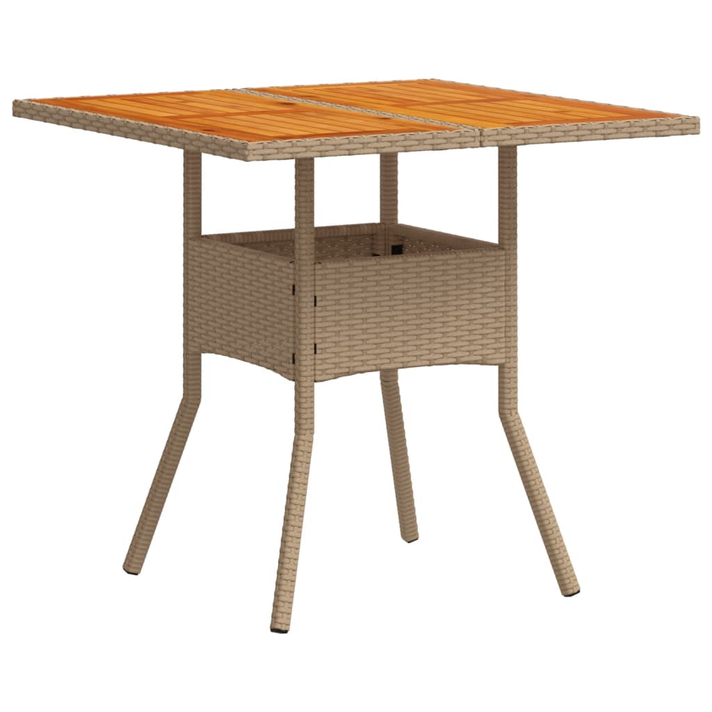 Ensemble à manger de jardin et coussins 3pcs beige rotin acacia