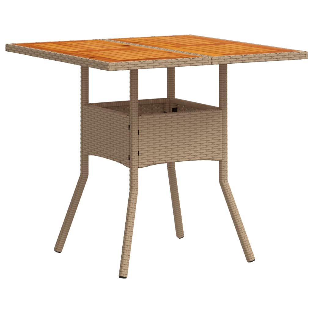 Ensemble à manger de jardin et coussins 5pcs beige rotin acacia