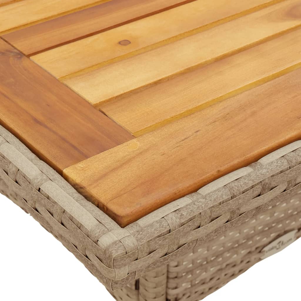 Ensemble à manger de jardin et coussins 5pcs beige rotin acacia