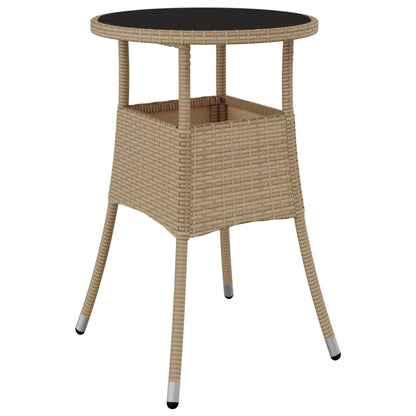 Ensemble à manger de jardin et coussins 3 pcs beige rotin verre