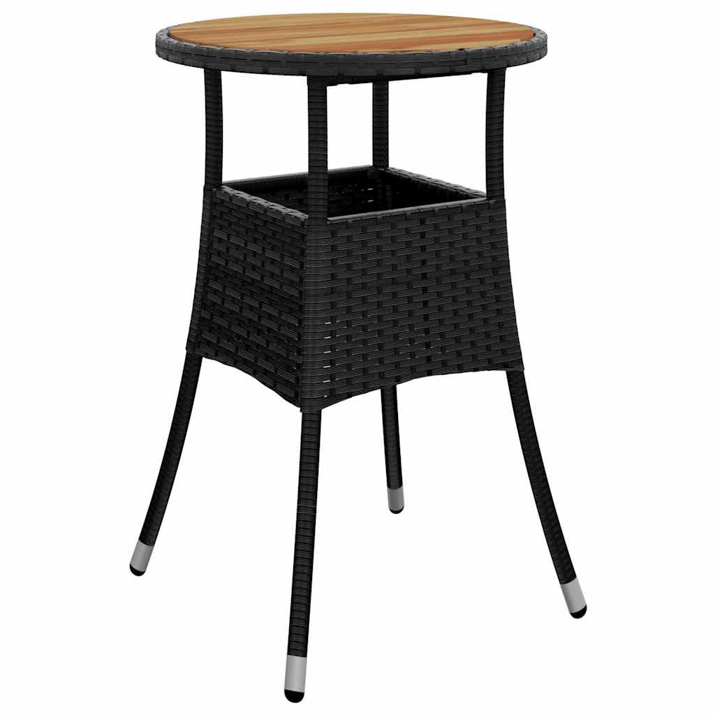 Ensemble à manger de jardin et coussins 5 pcs noir rotin acacia