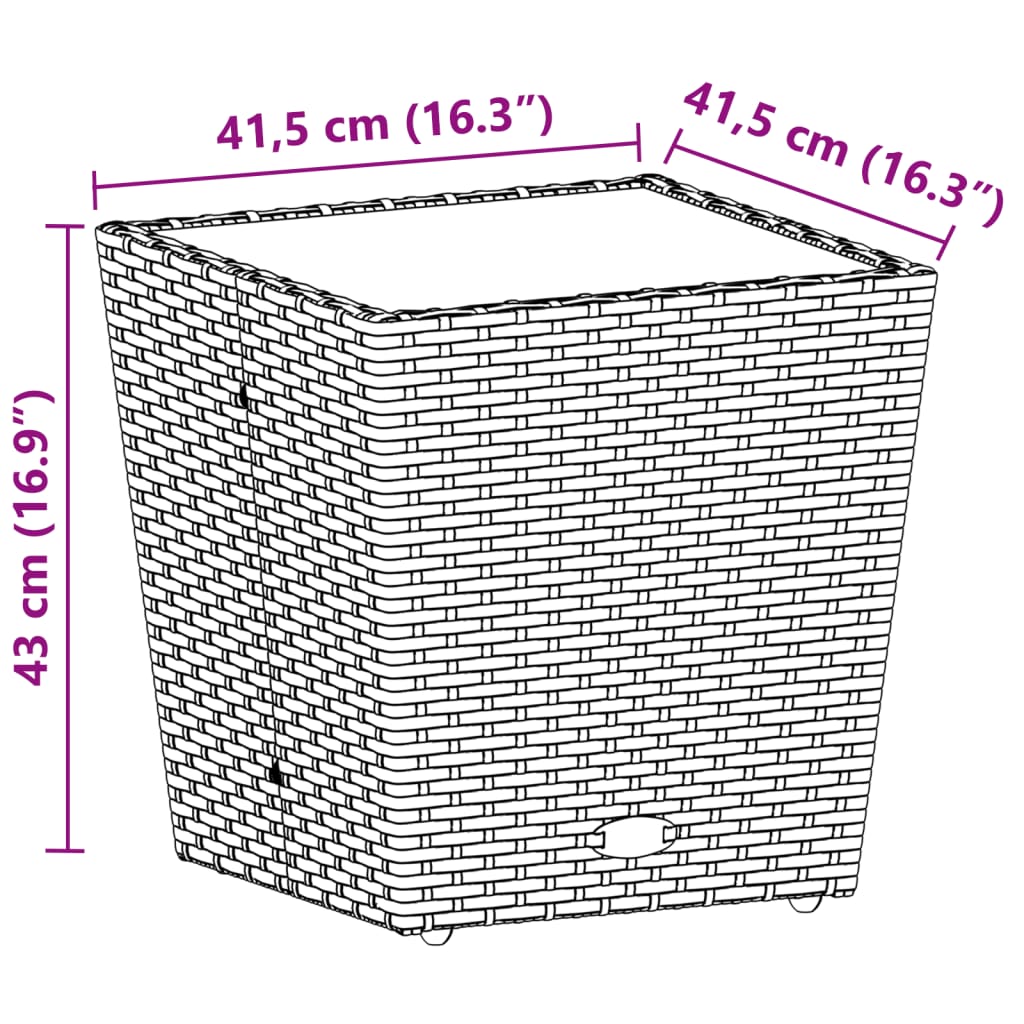 Ensemble de bistro avec coussins 3 pcs gris rotin et verre