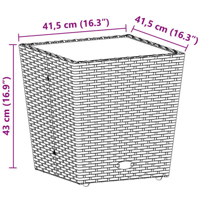 Ensemble de bistro avec coussins 3 pcs gris rotin et verre