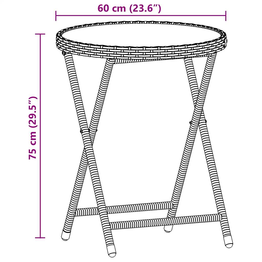 Ensemble de bistro avec coussins 3 pcs marron rotin et verre