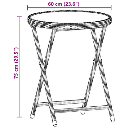 Ensemble de bistro avec coussins 3 pcs gris rotin et verre