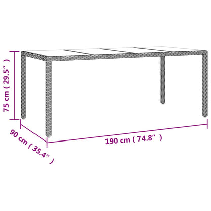 Ensemble à manger de jardin coussins 7pcs Noir Résine tressée